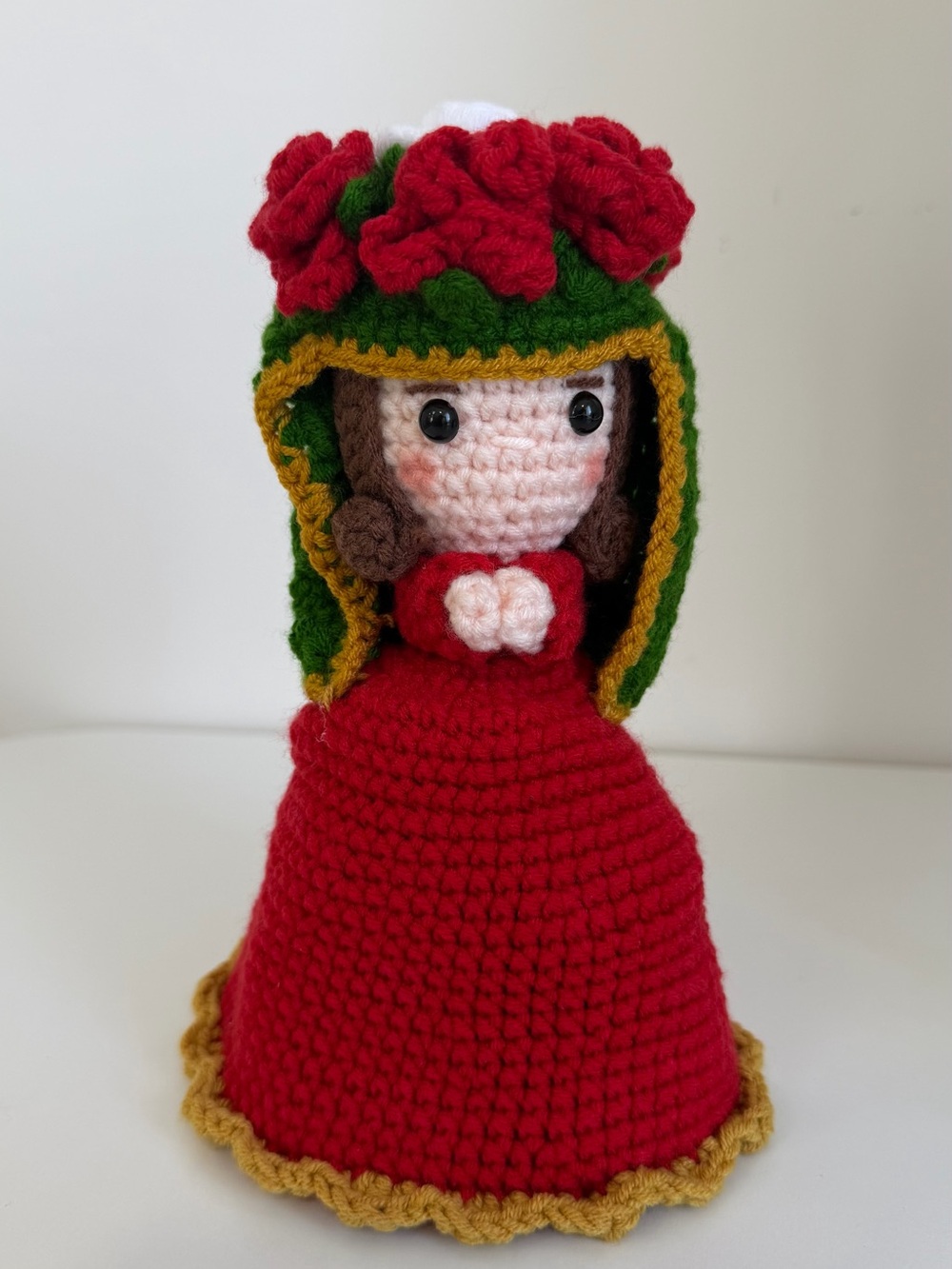 Handmade Crochet Virgin Mary Bouquet Doll